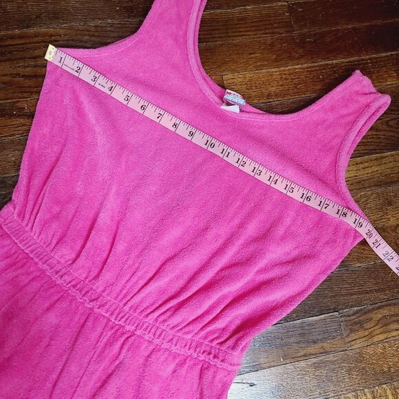 Vintage 70s Barbiecore Hot Pink Terry Cloth Romper - Picture 7 of 16